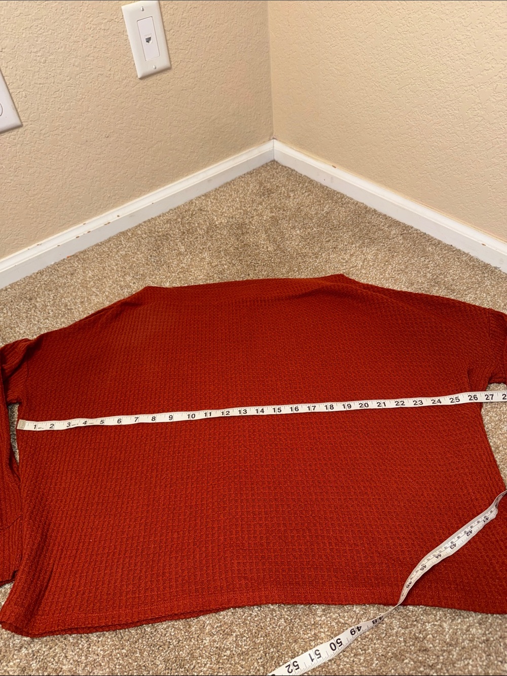 LOFT Women's Rust Red Knit Sweater waffle knit Classic Long Sleeve SZ XL - Picture 4 of 8
